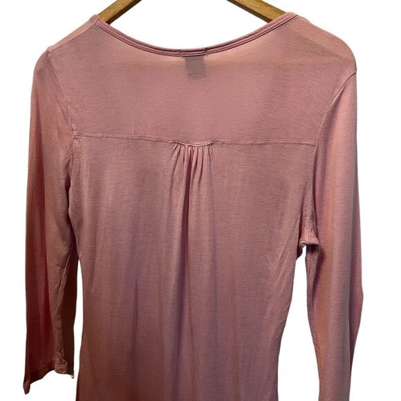 MAURICES Pink Lightweight Scoop Neck 3/4 Length Sleeve Top L - Picture 4 of 7